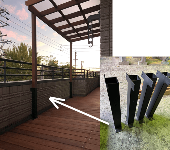 鉄の柱固定用ポスト製作例